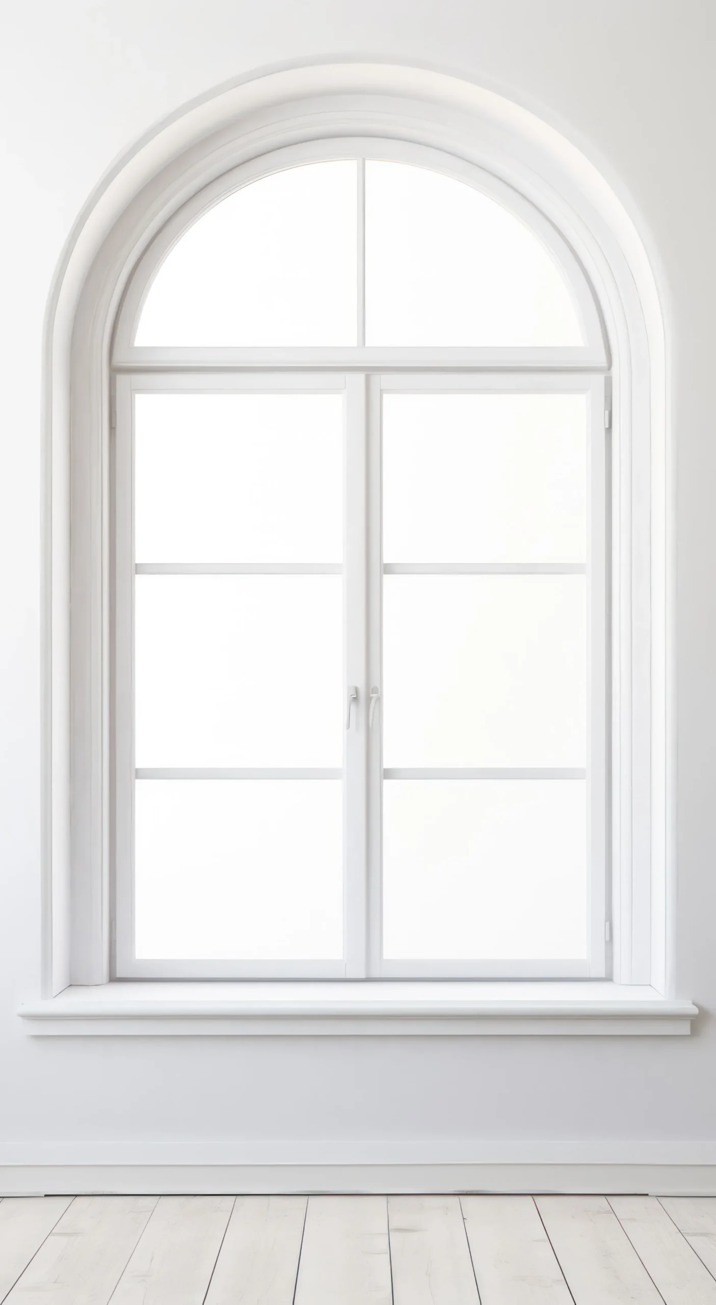 Modern uPVC Aparna Venster arch window in a sleek, curved style